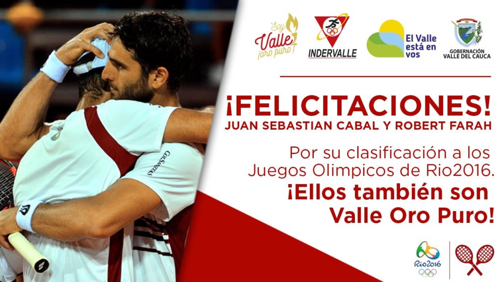 Tenistas Valle Oro Puro Juan Sebastián Cabal y Robert Farah clasificaron a Juegos Olímpicos de Río 2016
